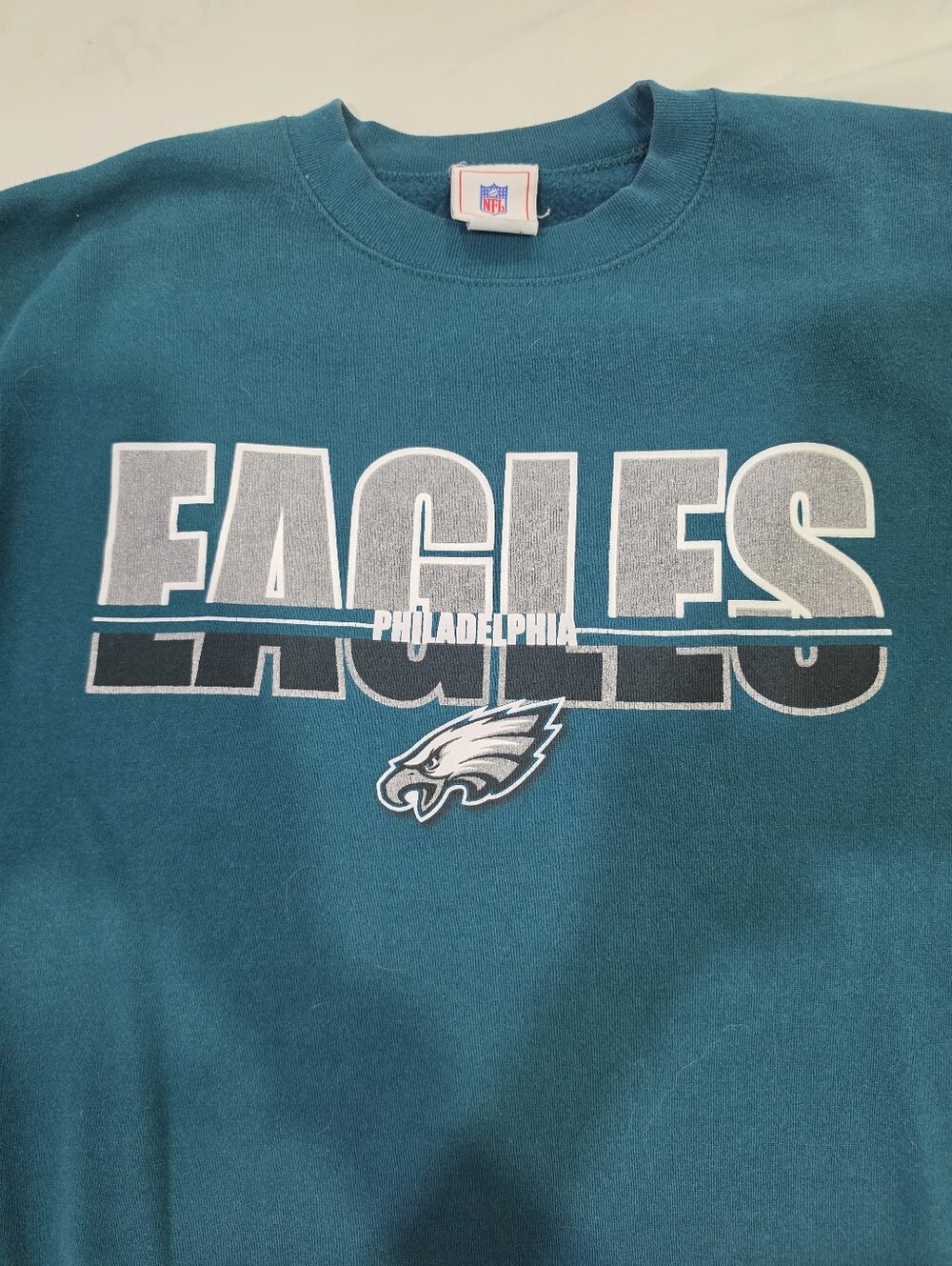 Vintage 90s NFL Philadelphia Eagles Football Throwback Sweatshirt - Size L - Picture 2 of 5